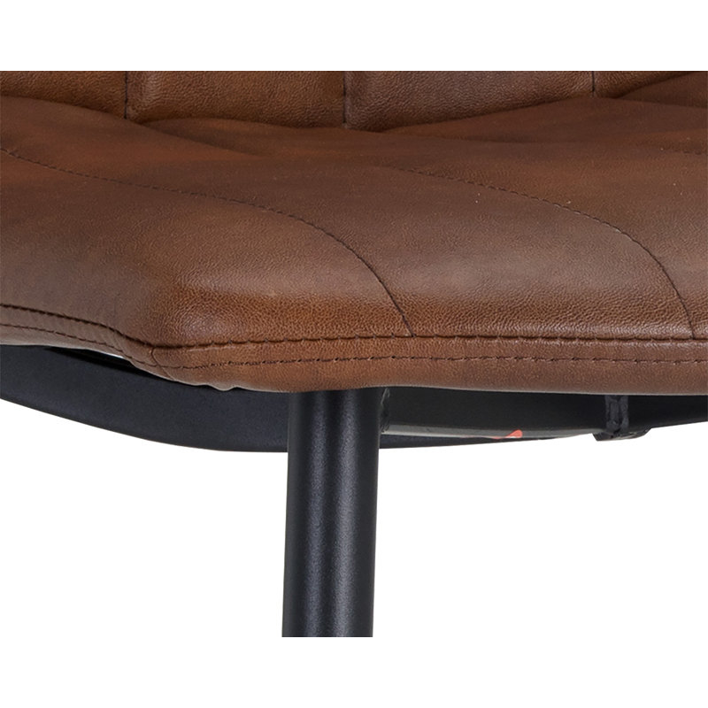 Upholstered Dining Chair, Tan Faux Leather