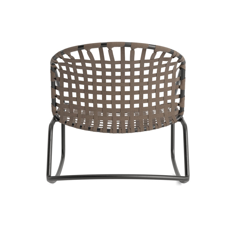 Kantan Outdoor Lounge Chair, Textured Pewter/Mica Suncloth Lace