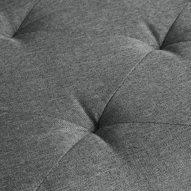 Artesian Upholstered Ottoman, Dark Gray Polyester Blend