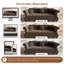 Canapé-lit Chesterfield surdimensionné 97,6 po avec velours et capitonnage-1370377133