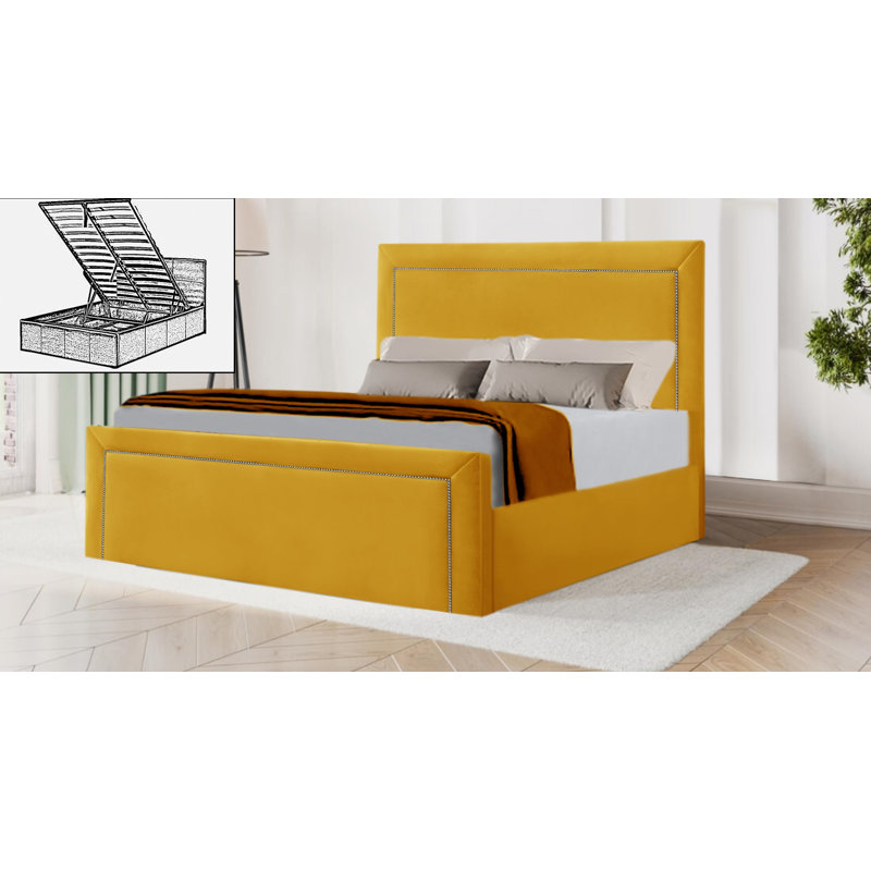 Jazzlyn Storage Bed, Double (4'6), Yellow Mustard