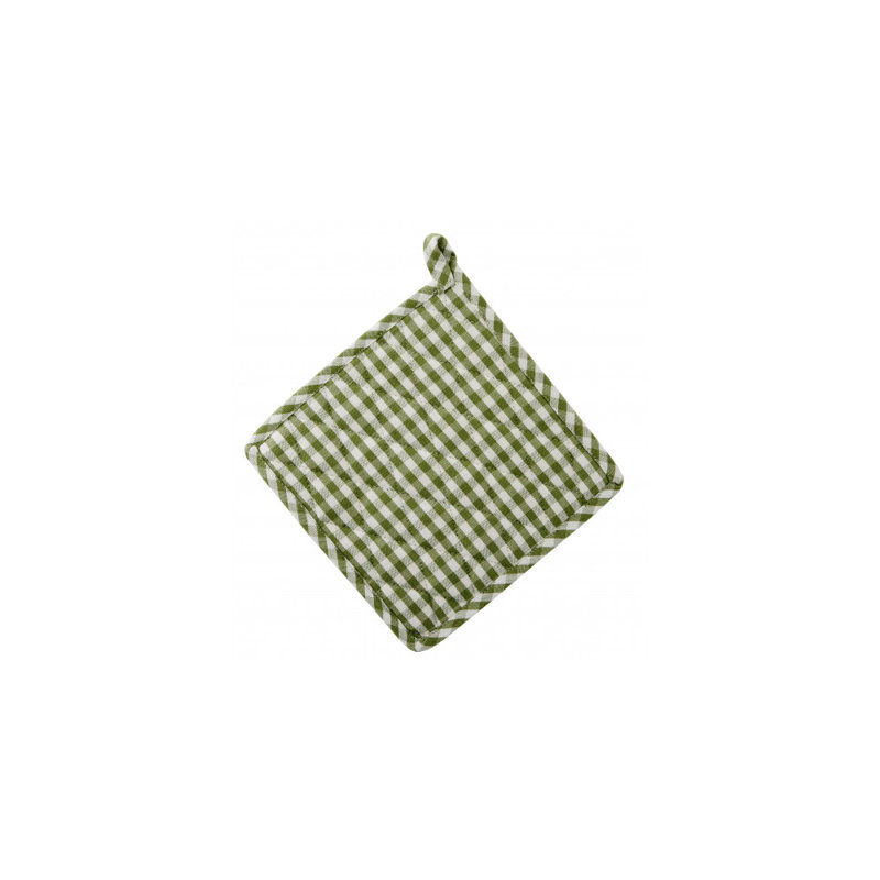 August Grove® Jarratt Gingham Cotton Potholder Set, Green
