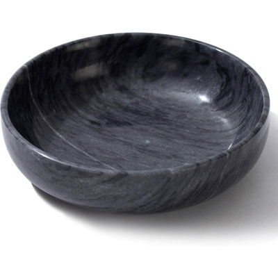 5.91'' Large Decorative Marble Bowl For Home Decor, Key, Incense Burner, Smudge, Coffee Tables Centerpiece, Soap Serving (Black)