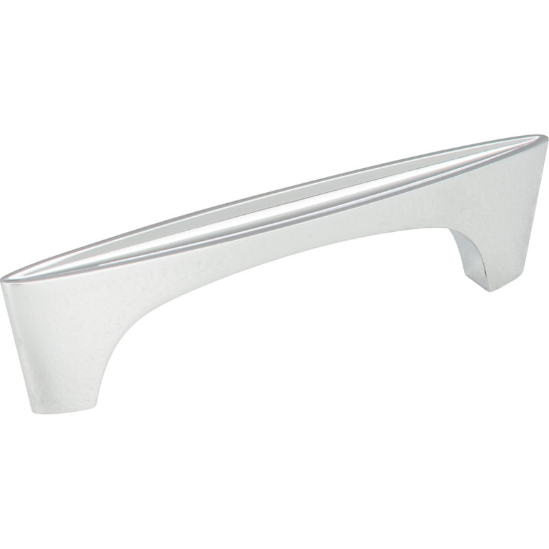 Polished Chrome Modern 4-inch Bar Handle with Mounting Hardware