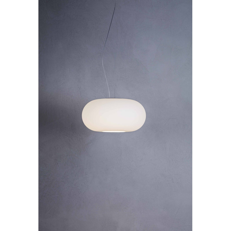 1 - Light Matt White Drum Pendant, 200cm H x 36cm W x 36cm D