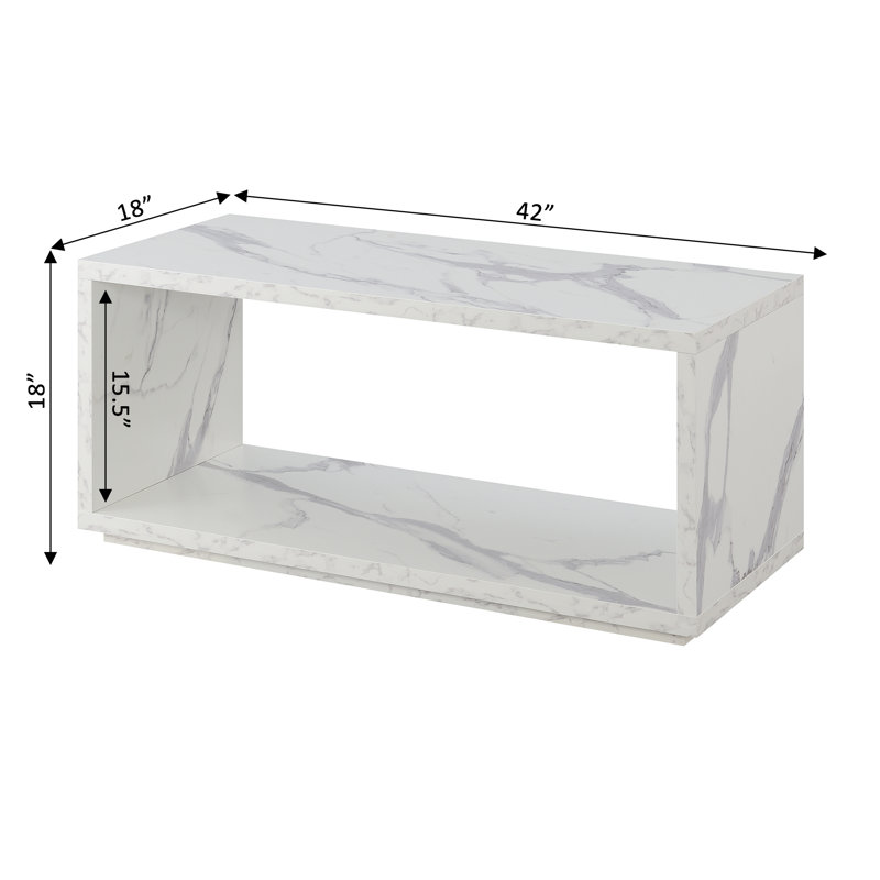 Albury Coffee Table, White Faux Marble