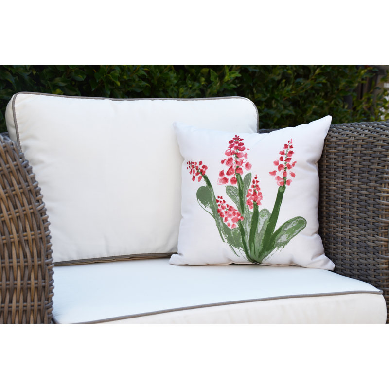 Farmers Market Bell Outdoor Square Pillow Cover and Insert, 16" x 16", Red