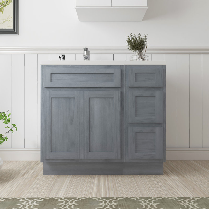 Base de meuble-lavabo simple 36 po seulement, Argent