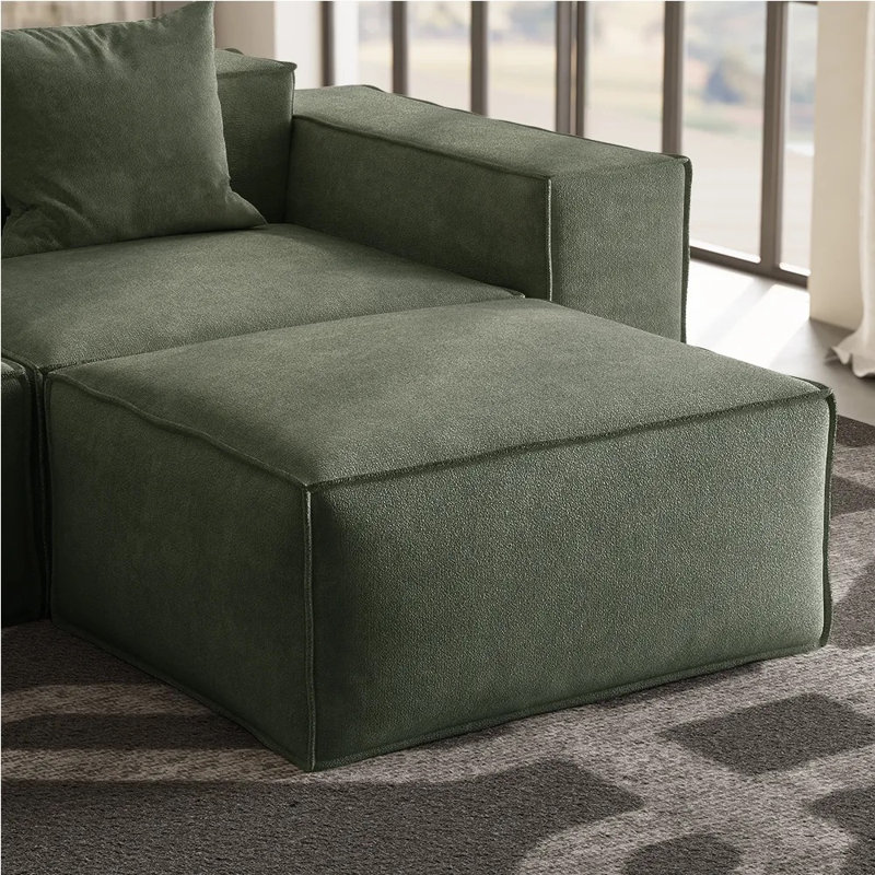 Canapé modulaire surdimensionné en tissu pour le salon Barrett, Gris foncé, H 30,2 po x l 115,75 po x P 65,35 po, 4
