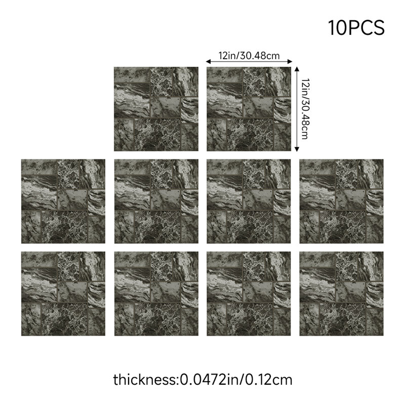 30.48 X 30.48 Cm Plastic Tile In Gray  