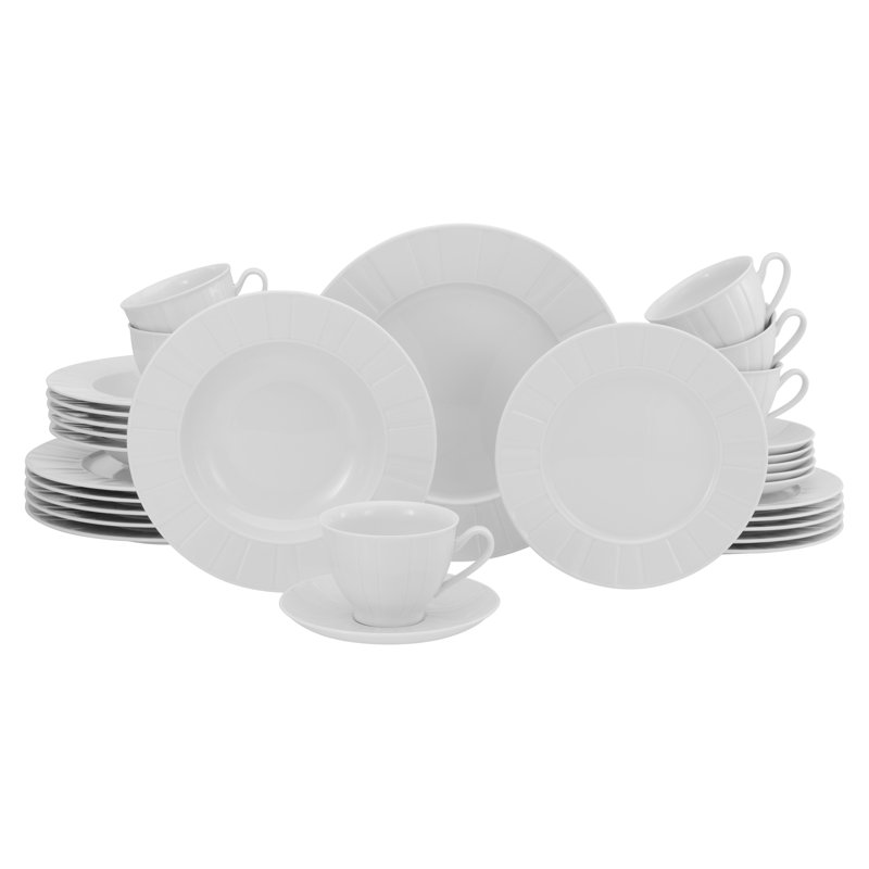 Barcelona 30 Piece Bone China Dinnerware Set, Service for 6