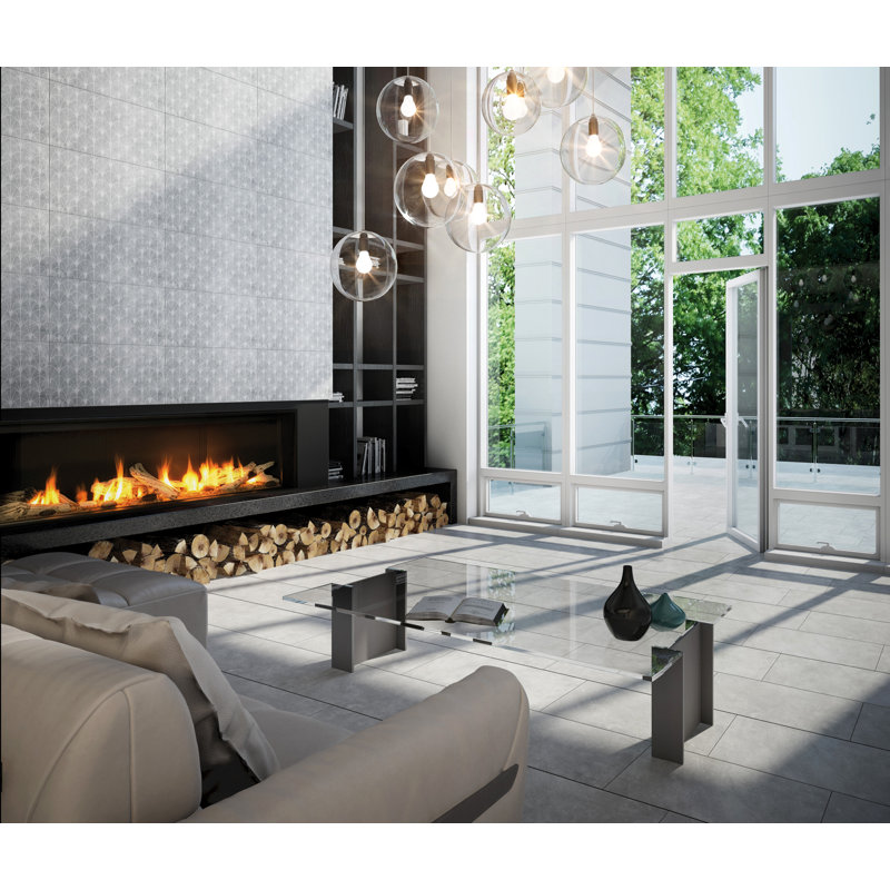 Carreau de porcelaine 12 po x 24 po Wave, Frêne