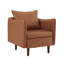 Fauteuil moderne en similicuir rembourré avec pieds en bois massif-1282204082