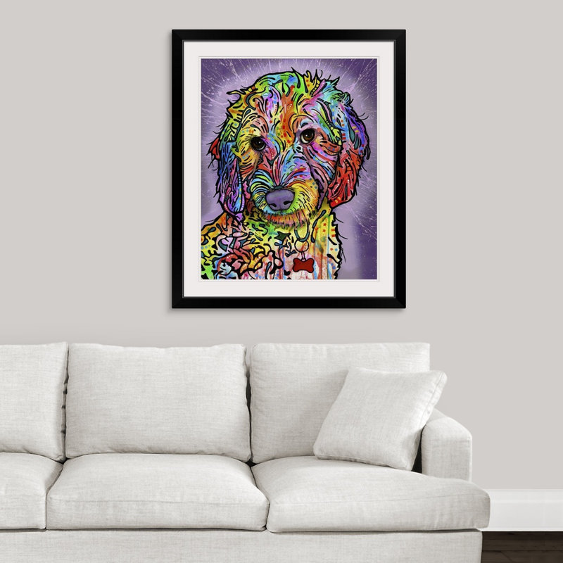 « caniche doux », reproduction, Cadre noir, H 38 po x l 32 po x P 1 po