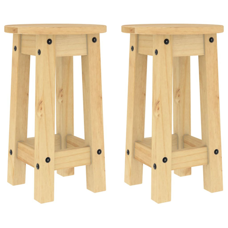 Abiramy Solid Wood Counter Stool, Brown