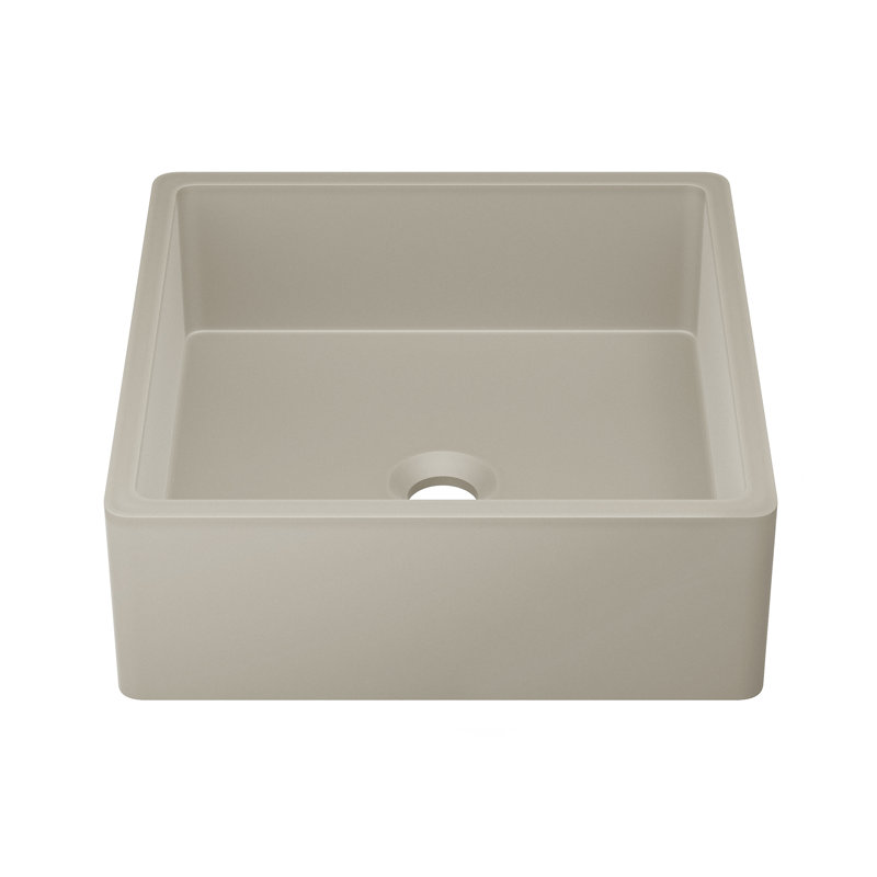 Lisse 15.5" Concrete Square Vessel Sink, Matte Taupe