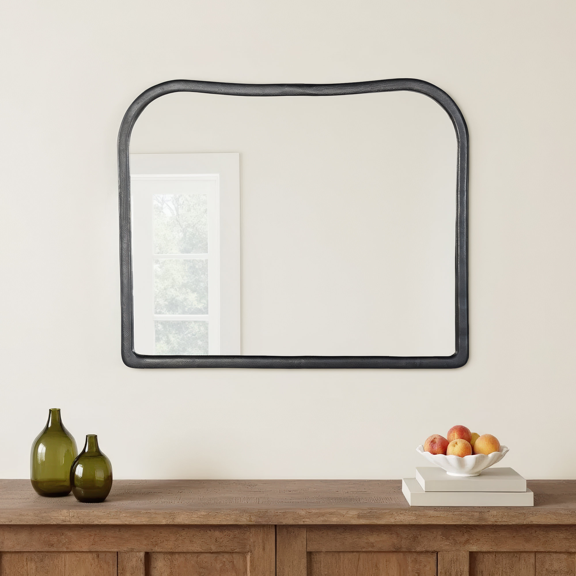 Patz Mantel Mirror, Black Antique
