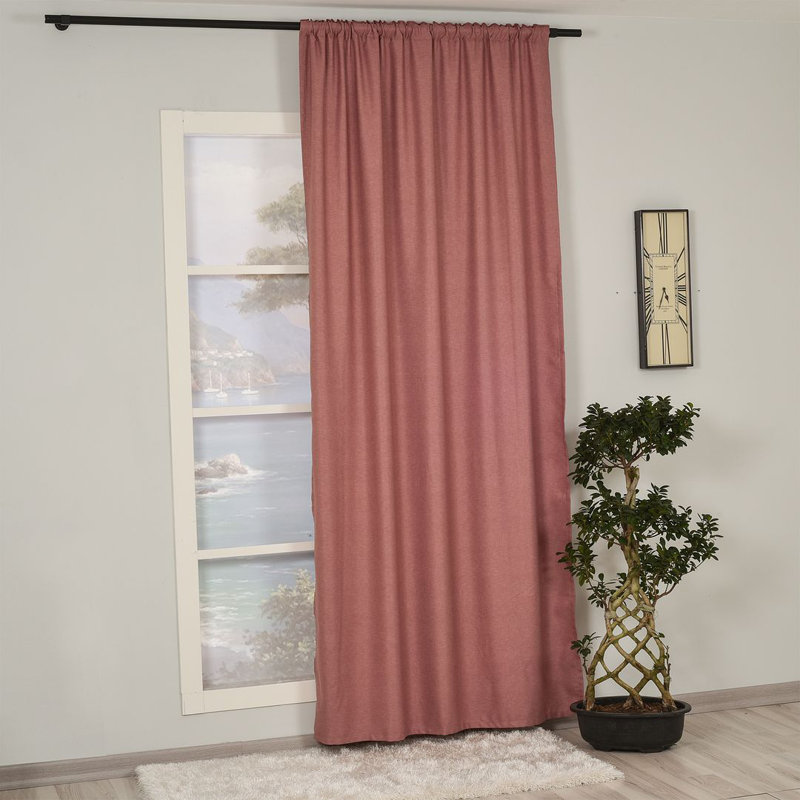 Rideau simple occultant doublé, Rose, L 100 po x L 63 po