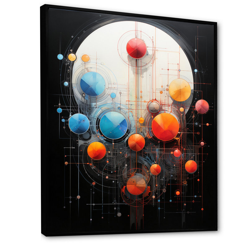 Pleine lune, obscurité, futur, paysage abstrait I - art mural sur toile minimalisme, H 40 po x l 30 po x P 1,5 po