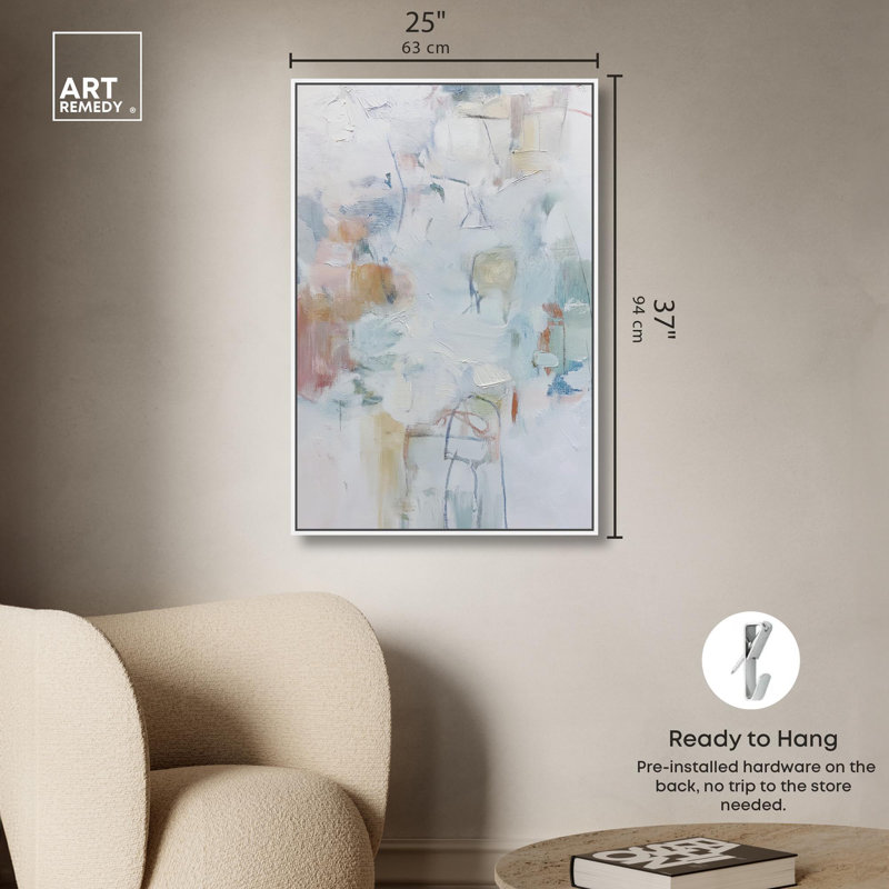 «Palimpsest Wall II Modern Decor», reproduction d'art sur toile par Art Remedy, H 24 po x l 16 po, Cadre blanc