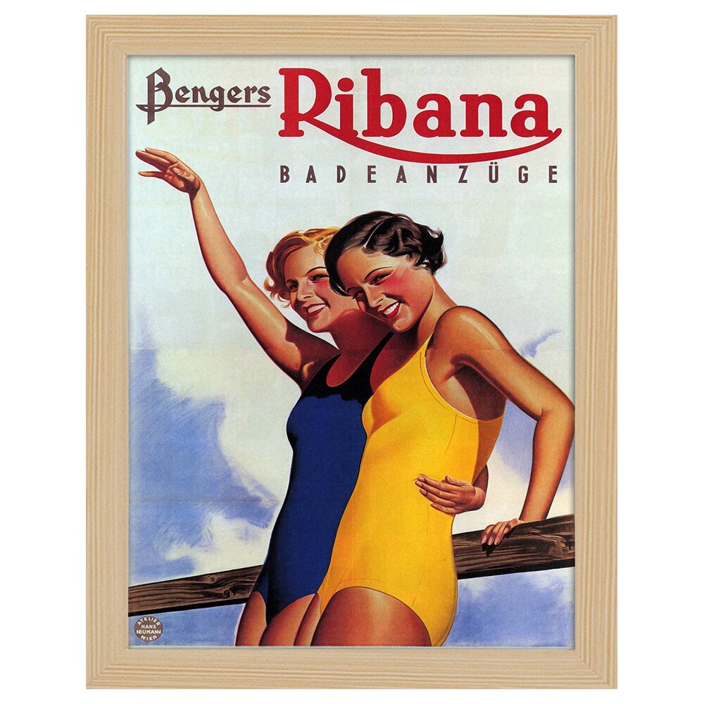 Leinwandbild Vintage Advertising Poster Swimsuits Benger Ribana