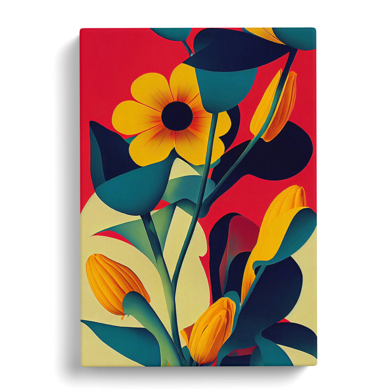 The Abstract Flowers No.3 - Wrapped Canvas, 50cm H x 35cm W x 3cm D