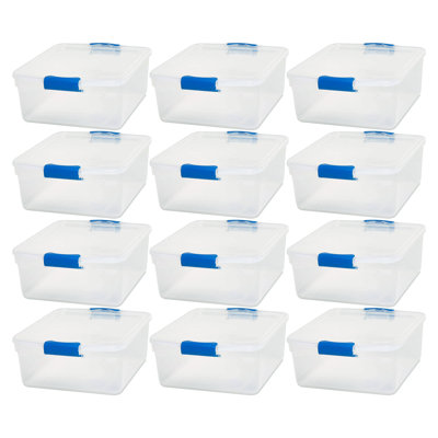 Contenants de rangement en plastique transparent de 15,5 pintes Homz