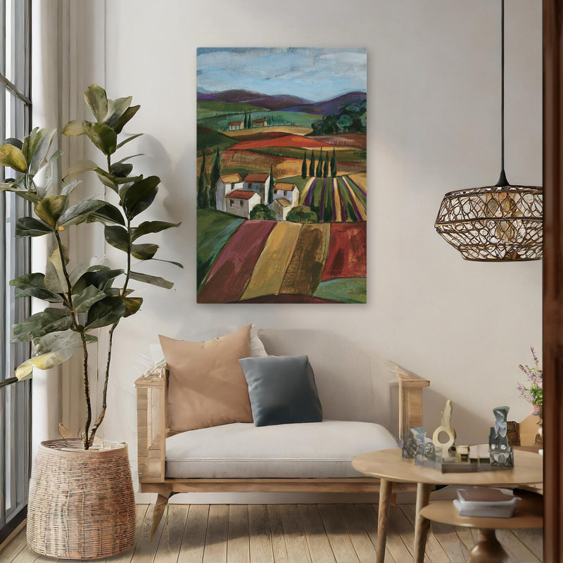 Champ de lavande I - champ bleu-brun France, H 48 po x l 32 po