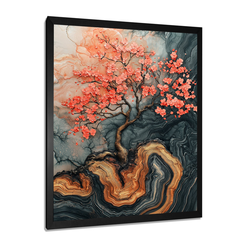Gilfred - Floral Canvas Art Print, H 20 po x l 12 po, Reproduction encadrée d'une seule photo, Noir, noir, noir, noir