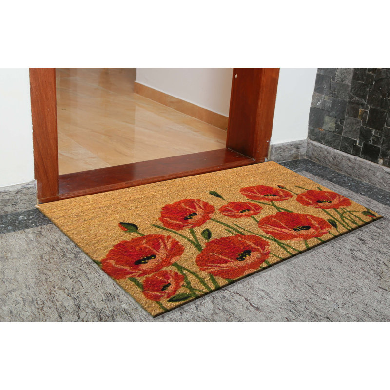 Hadebrand Non-Slip Floral Outdoor Doormat