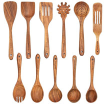 DGPCT 9 -Piece Wood Cooking Spoon Set with Utensil Crock & Reviews