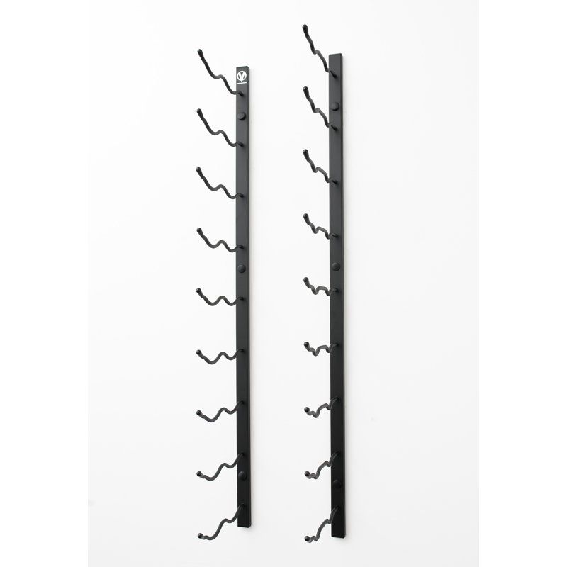 18 Bottle Wall Mounted Wine Bottle Rack, Satin Black