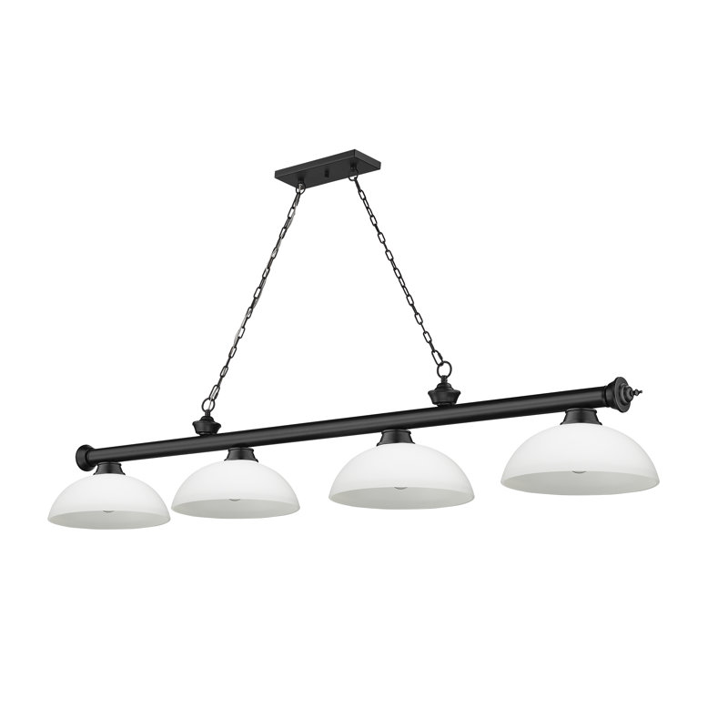 Billard 4 lumières Annaleisa, Opale mat, Noir