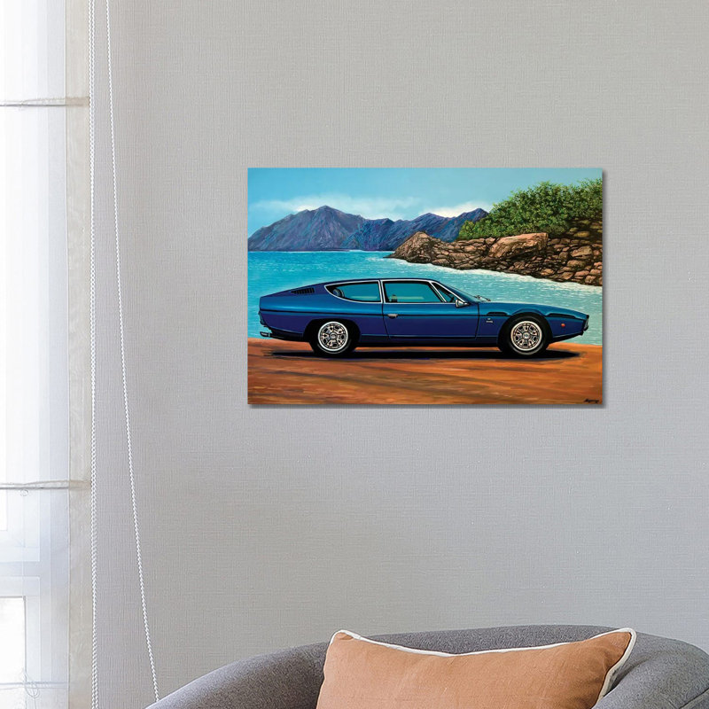 Lamborghini Espada par Paul Meijering - peinture sur toile tendue, H 18 po x l 26 po x P 1,5 po