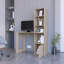 Bureau d'ordinateur Anson avec bibliothèque à 4 niveaux et armoire à 1 porte