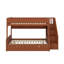 Lit superposé avec tablettes de rangement et escalier, structure de lit superposé en bois avec lit gigogne et lumière DEL-1826921399