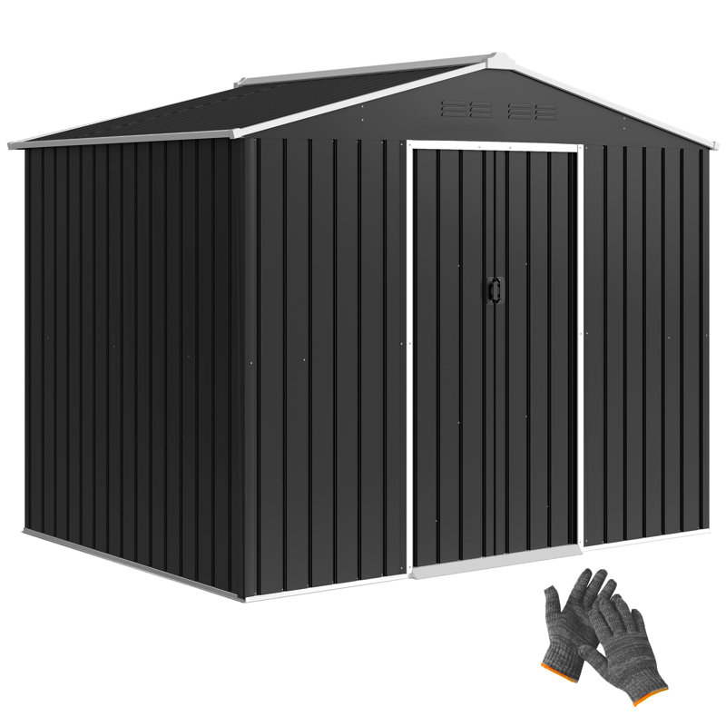 Garden Storage Shed, Dark Grey