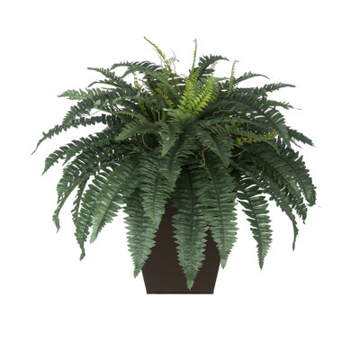 25'' Faux Fern Plant in Metal Planter