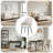Modern Fabric Upholstered Dining ArmChair with Metal Legs, Ergonomic Back-408829199