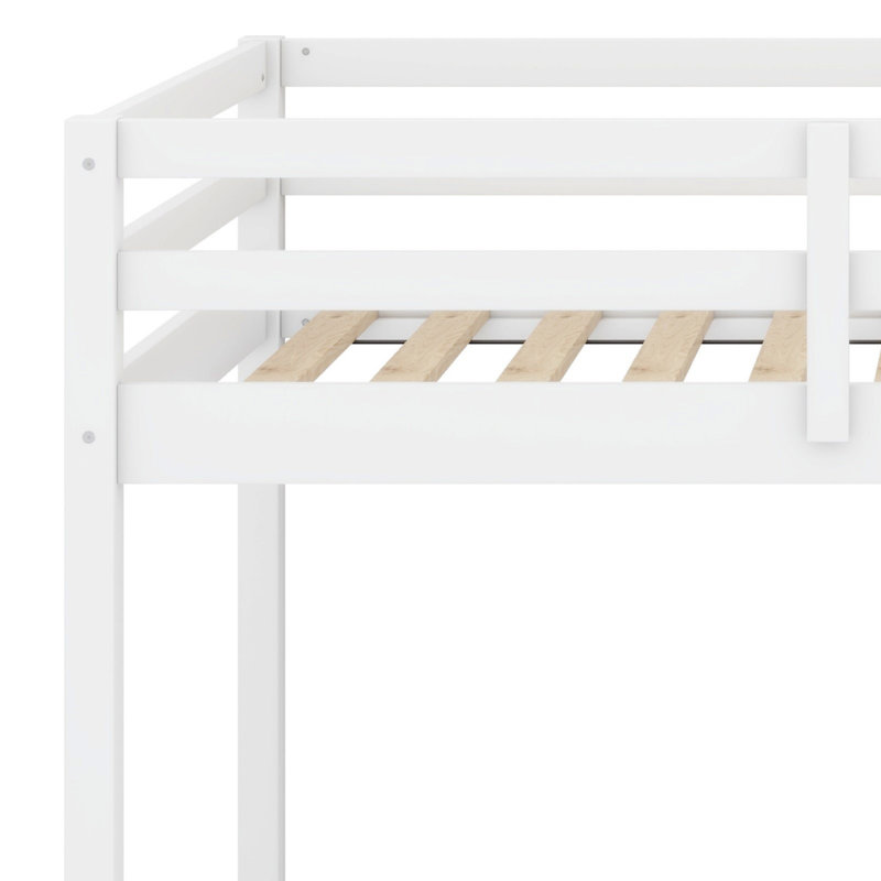 Lit mezzanine en bois avec échelle, Blanc