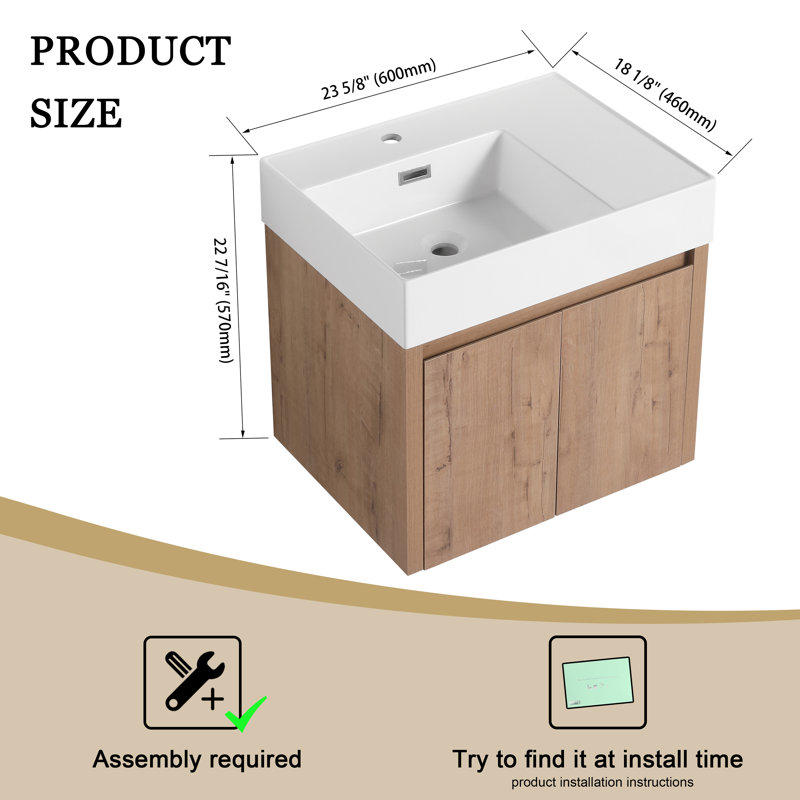 Meuble-lavabo simple avec plateau Eastpoint 23,63, Blanc