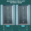 Porte de douche l 30 po x H 72 po avec fonction pliable, passage d'eau en verre trempé, espace, porte à trait réglable, caractéristique de sortie