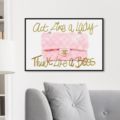 " Typography And Quotes Like A Lady Boss, Glam Pink "