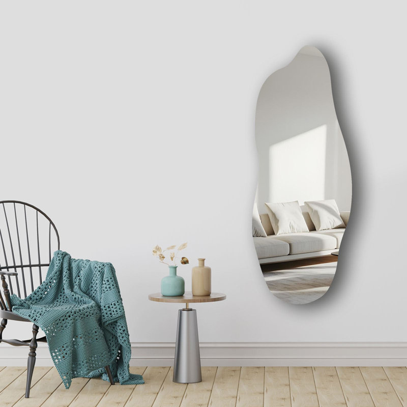 Abstract Wall Mirror, 20.5 x 53.1 Inches | 4 mm Thickness with Black EVA Backing (0.8 in) | Stylish Home Decor for Living Room, Bedroom & Entryway | Modern Design, Perfect for Enhancing Light & Space