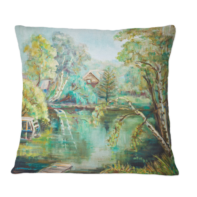 Coussin Green Pond In Summer - Country, 16 po x 16 po