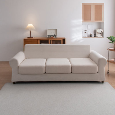  High Stretch Seat Cushion Cover, Sofa Slipcover Furniture Protector for Loveseat, Armchair, Sofa, Sectional (Set Of 3)