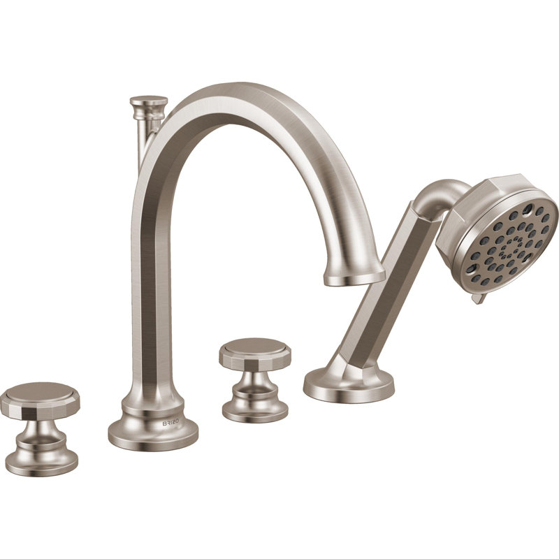 Beauclere™ Roman Tub Faucet With Handshower, Lever Handle, Brilliance Polished Nickel