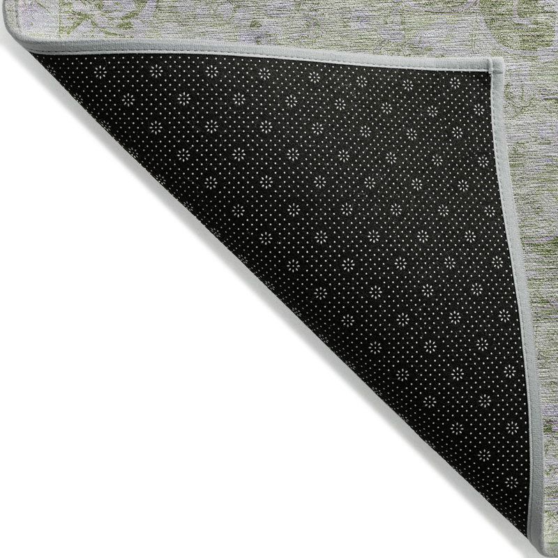 Tapis olive intérieur / extérieur lavable à la machine Claudian ACN1238, Rectangle 8 pi x 10 pi