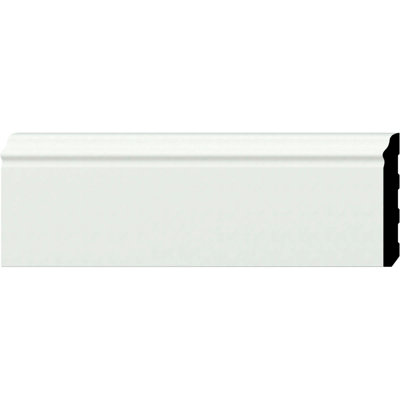 Endurathane Barcelona Baseboard Moulding, 4"H x 1/2"P x 94 1/2"L, Factory Primed