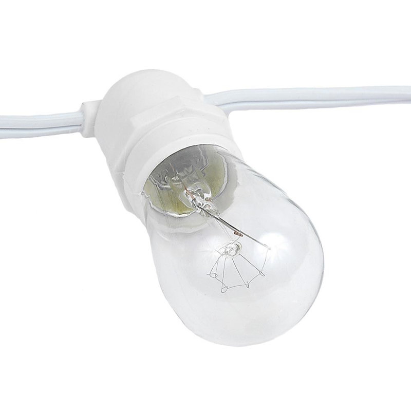 Guirlande de 25 lumières d'extérieur standard 37,5 pi Darius, Avec ampoule DEL S14, Noir